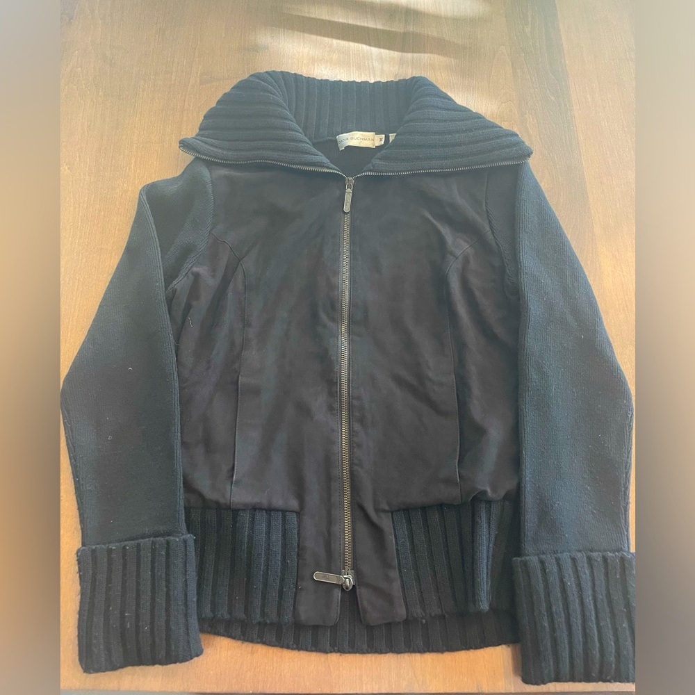 Dana Buchman- Suede Sweater Jacket